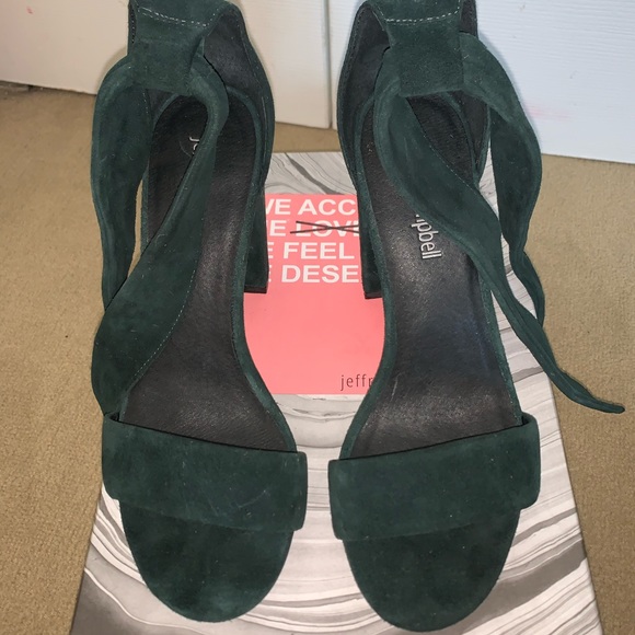 Jeffrey Campbell Shoes - Green suede sandals.